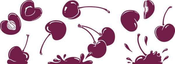 Vintage Falling Cherries :7oz. Juice Glass-DTE - Image 2