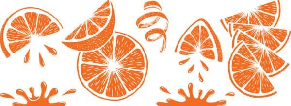 Vintage Falling Orange :7oz. Juice Glass-DTE - Image 2