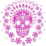 skull art pink