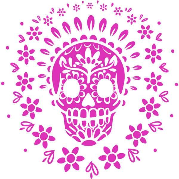 skull art pink
