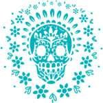 skull art blue