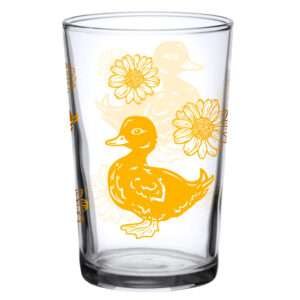 37980-A 7oz ducky print vintage juice glass by dte from hem and tassel