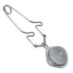 45739-tea brew infuser in steel with spring clip by dte from hem and tassel
