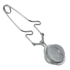 45739-tea brew infuser in steel with spring clip by dte from hem and tassel