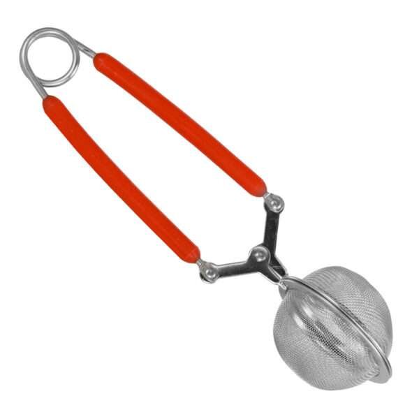 45800-dunk it tea infuser in steel with spring clip and silicone handles by dte from hem and tassel