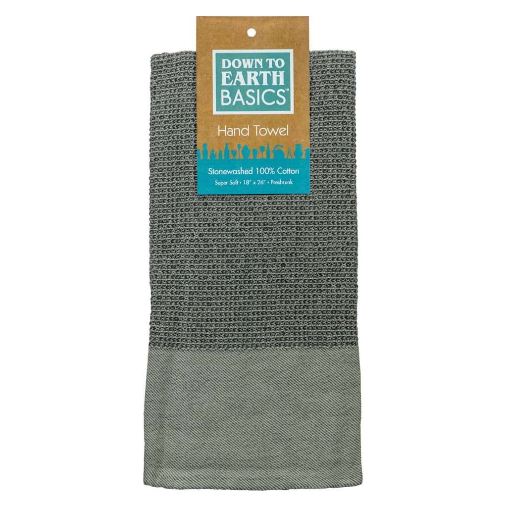 65813-green-grey stonewashed preshrunk kitchen towel by dte from hem and tassel