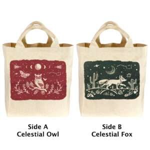 Celestial design canvas tote with both sides shown 65935-A and B