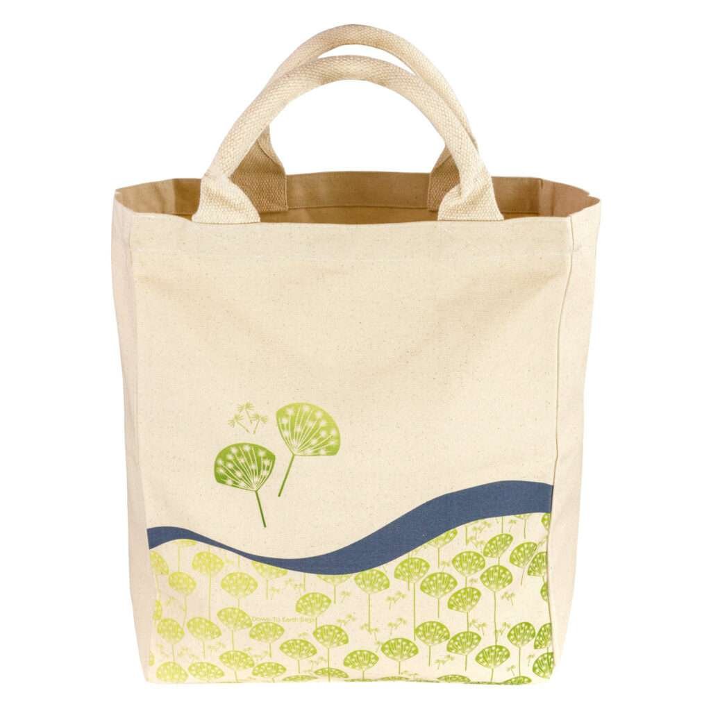 Medium canvas tote with dandelions design by dte from hem and tassel