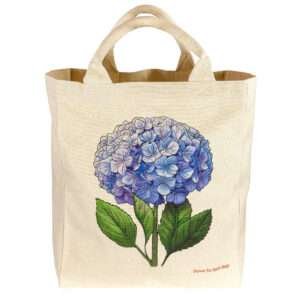Medium canvas tote with hydrangea design by dte from hem and tassel