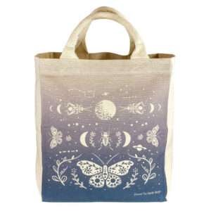 Medium canvas tote with moon moth design by dte from hem and tassel