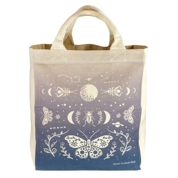 Medium canvas tote with moon moth design by dte from hem and tassel