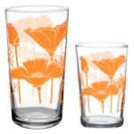 Poppies Glasses 2 sizes vintage juice