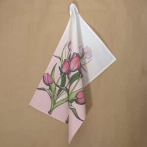 Tulips design Hanging kitchen towel by DTE from Hem And Tassel