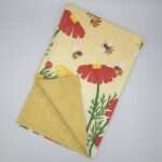 bees and flowers design towel top view by DTE from Hem And Tassel