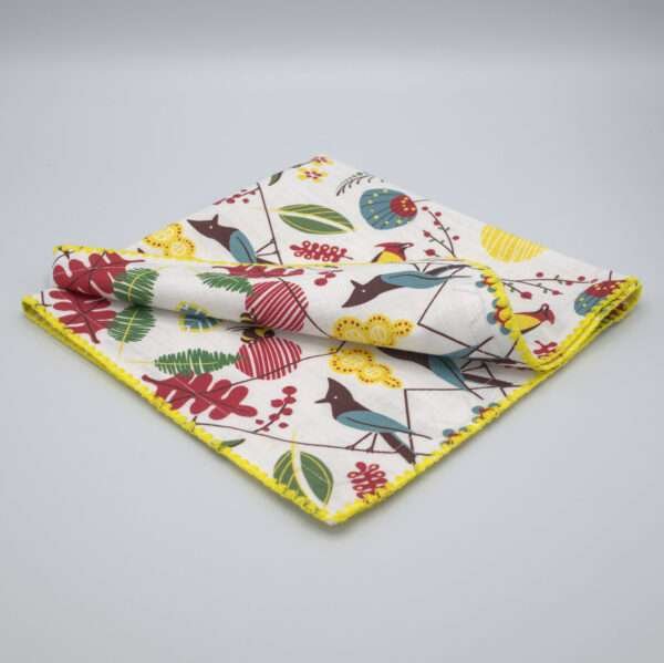 birds design dinner napkin front view by DTE from Hem And Tassel