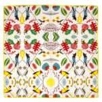 birds design dinner napkin opened up by dte from hem and tassel