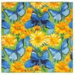 butterflies and butterfly design dinner napkin opened up by dte from hem and tassel