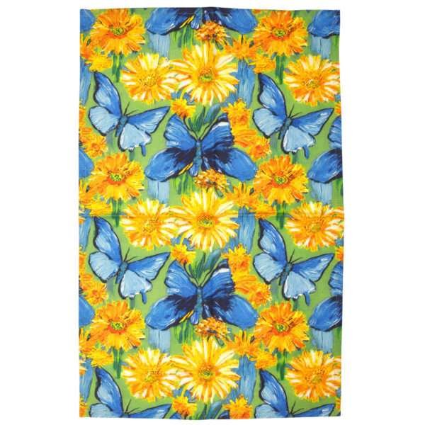 butterflies design kitchen towel opened up by dte from hem and tassel