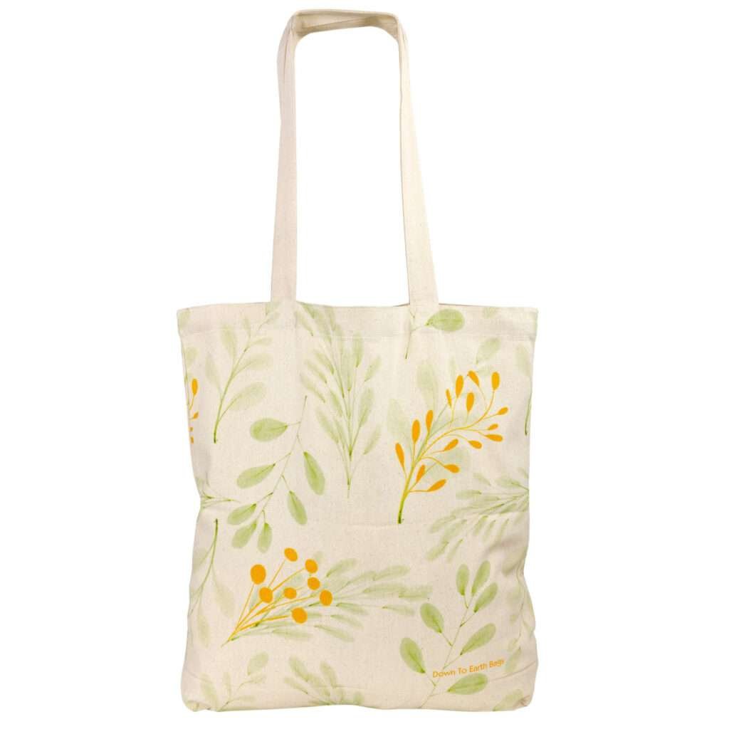 canvas shoulder bag with watercolors design by dte from hem and tassel