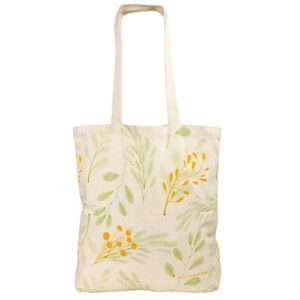 canvas shoulder bag with watercolors design by dte from hem and tassel