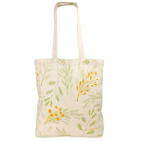 canvas shoulder bag with watercolors design by dte from hem and tassel
