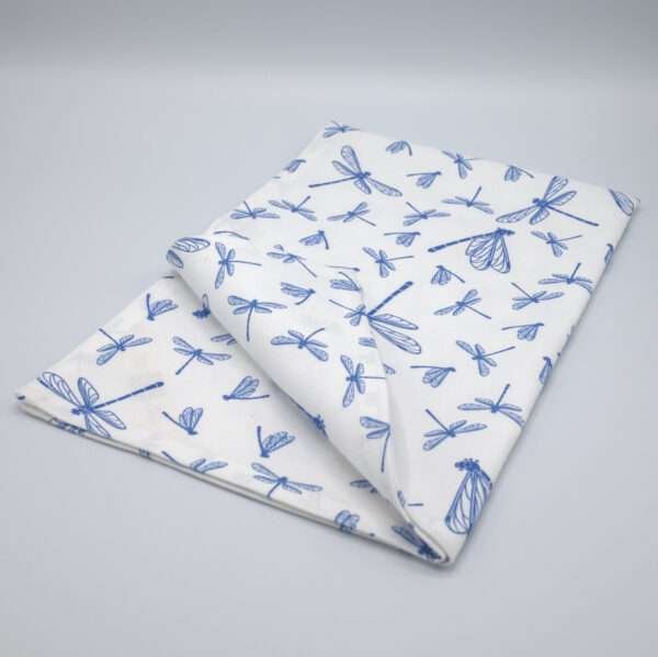 dragonflies design towel folded front view by DTE from Hem And Tassel
