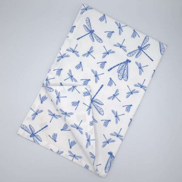 dragonfly design towel top view by DTE from Hem And Tassel