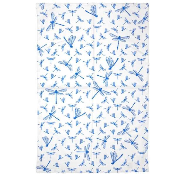 dragonfly and dragonflies design kitchen towel opened up by dte from hem and tassel