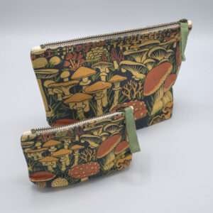 mushroom forest design large and medium pouch by DTE from hem and tassel
