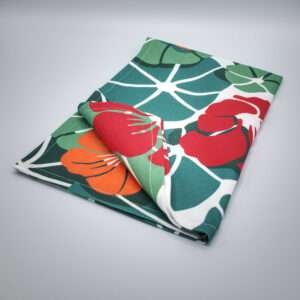 nasturtium design towel top view by DTE from Hem And Tassel