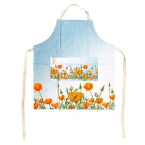 poppies design apron opened up by dte from hem and tassel