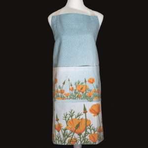 poppies design cotton arpon on mannequin by DTE from Hem And Tassel