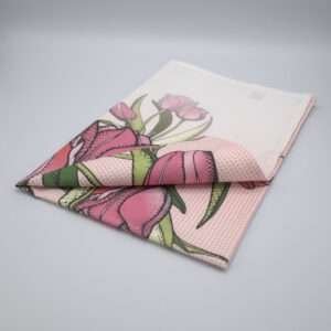 tulips design towel folded front view by DTE from Hem And Tassel