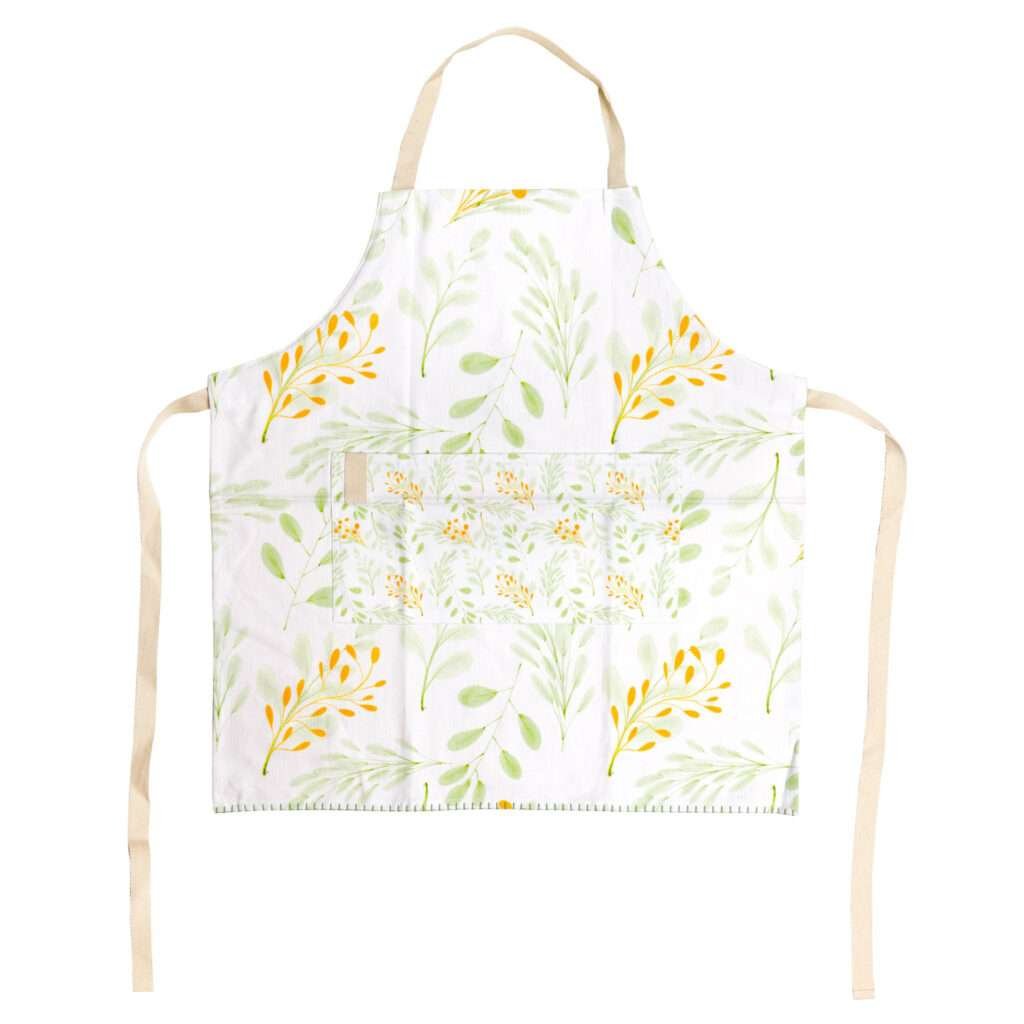 watercolors design apron opened up by dte from hem and tassel