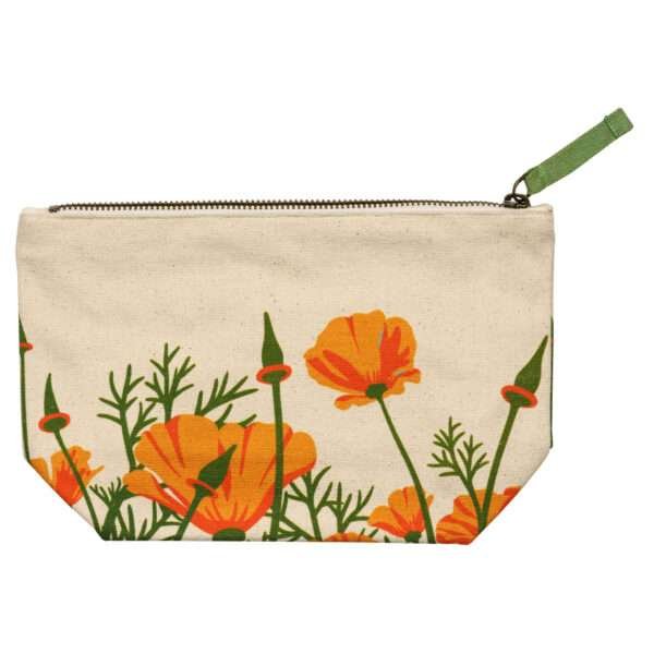 Poppies Large Canvas Pouch by dte from hem and tassel 65946